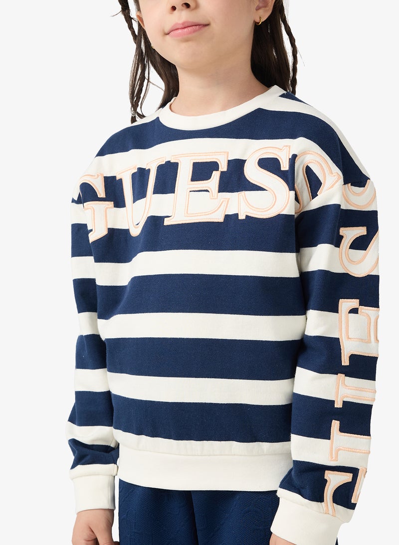 جس سويت شيرت أطفال بياقة مستديرة بطبعة جرافيك - Image 3